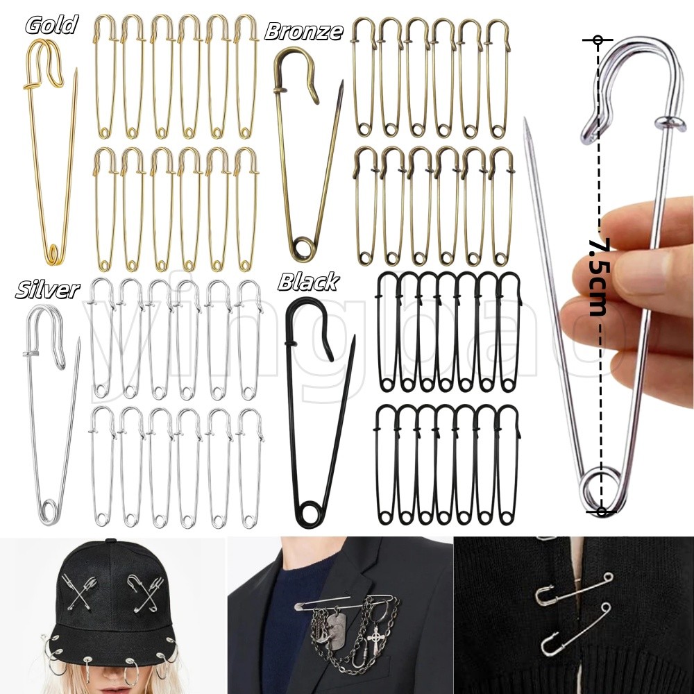 20pcs 75MM Extra Large Safety Pins Steel Blanket Pins Bulk Heavy Duty ...