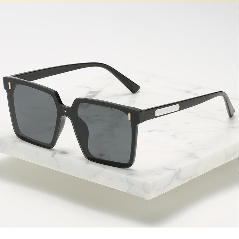 Sunglasses Square Frame Unisex Super Model Cermin Mata Hitam Black and ...