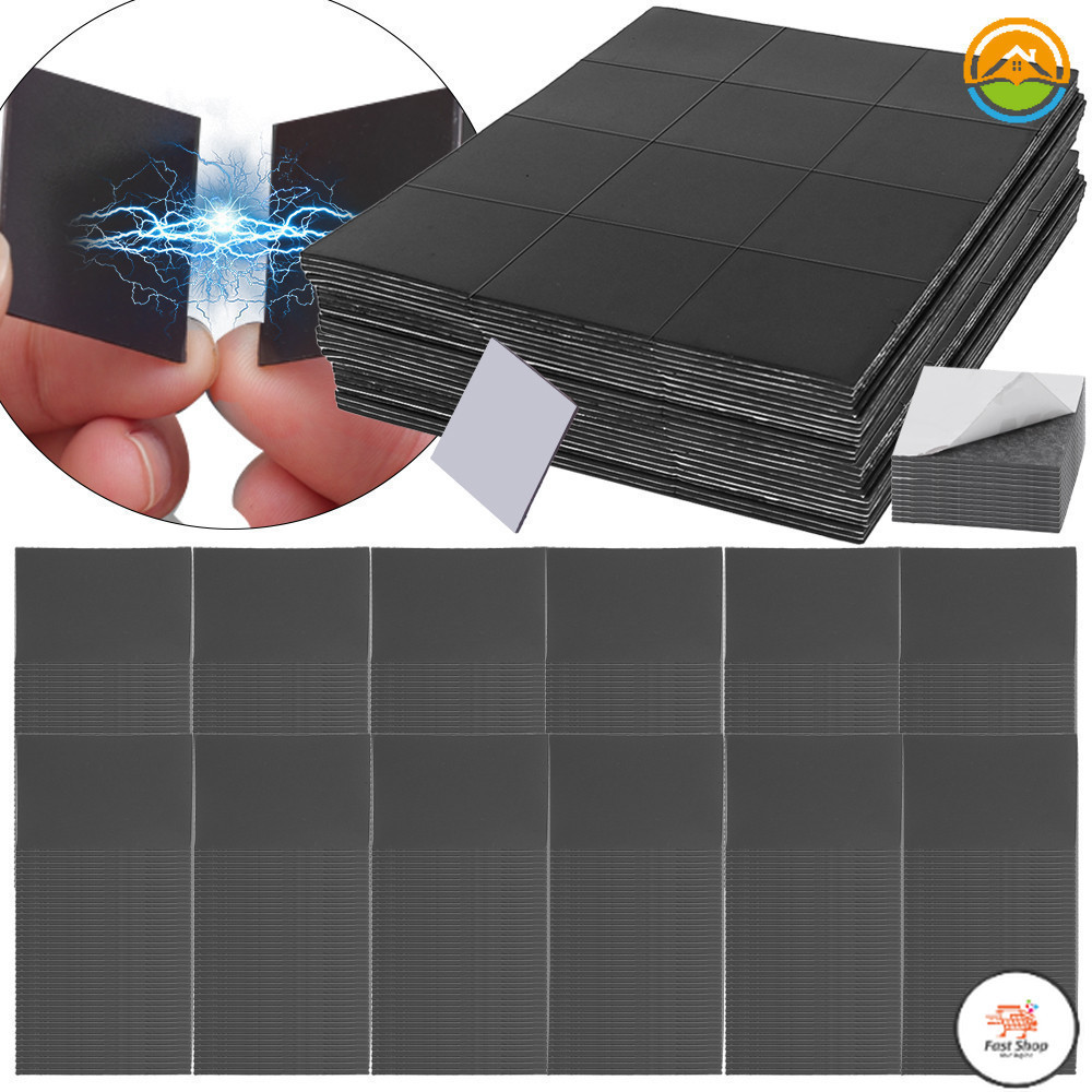 FS 50Pcs Square Round Flexible Magnetic Sheets - Durable Rubber Sticky ...