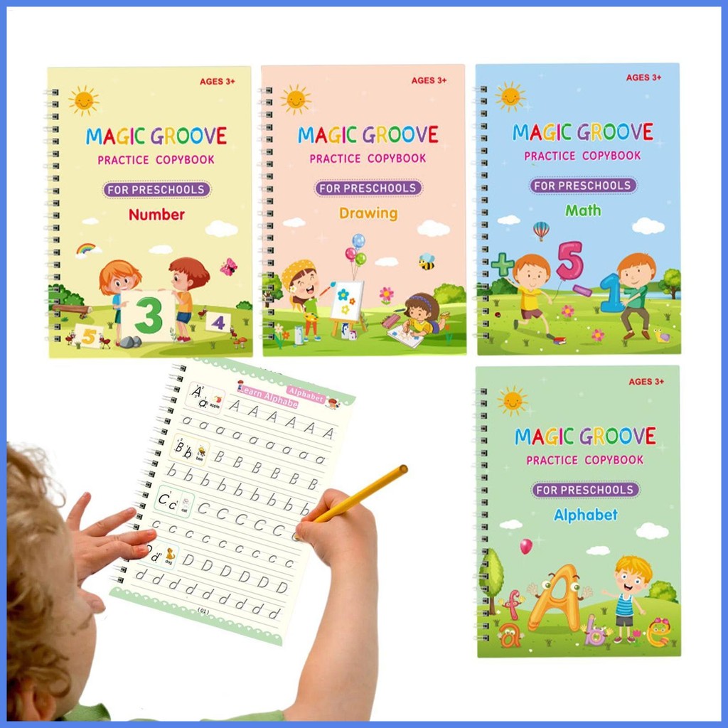 Alphabet Tracing Book Toddler Writing Practice Grooved Handwriting Book ...