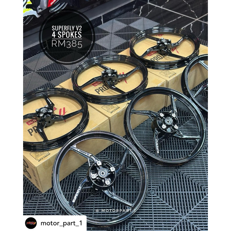 SPORT RIM 4 BATANG V2 ORIGINAL BY SUPERFLY 4 SPOKES PNP 125 | Shopee ...