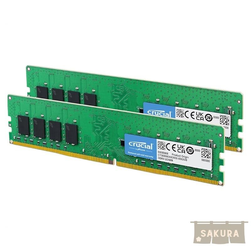 Crucial Desktop Memory 16GB (8GBx2) DDR4 3200MT/s (PC4-25600) CL22 ...