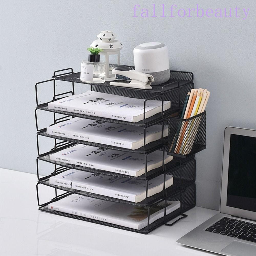 FALLFORBEAUTY Desktop Document Shelf, Single Layer a4 File Storage Rack ...