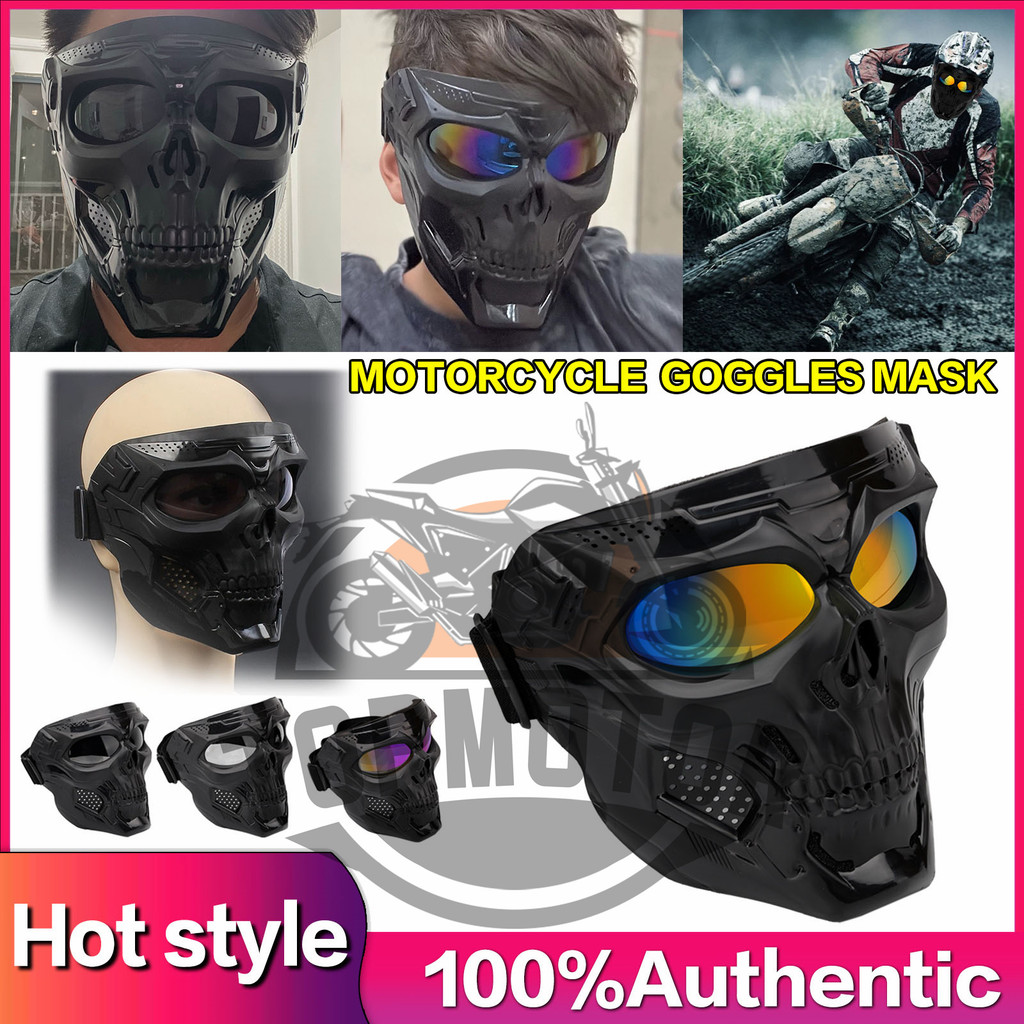 Skulls Mask Motorcycle Goggles Tactical Airsoft Masks Protective CS ...