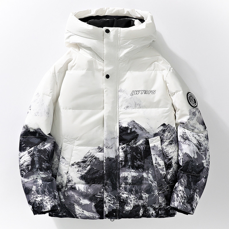 Men's Down Jacket White Duck Down Cold-proof Detachable Hat Thick Down Jacket
