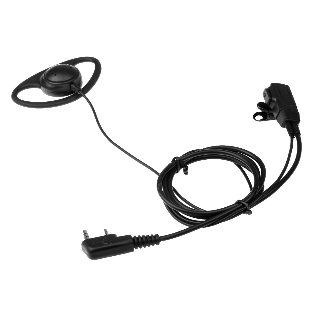 2 Pin Earpiece Headset with MIC PTT D-Shape for Kenwood Puxing TYT ...
