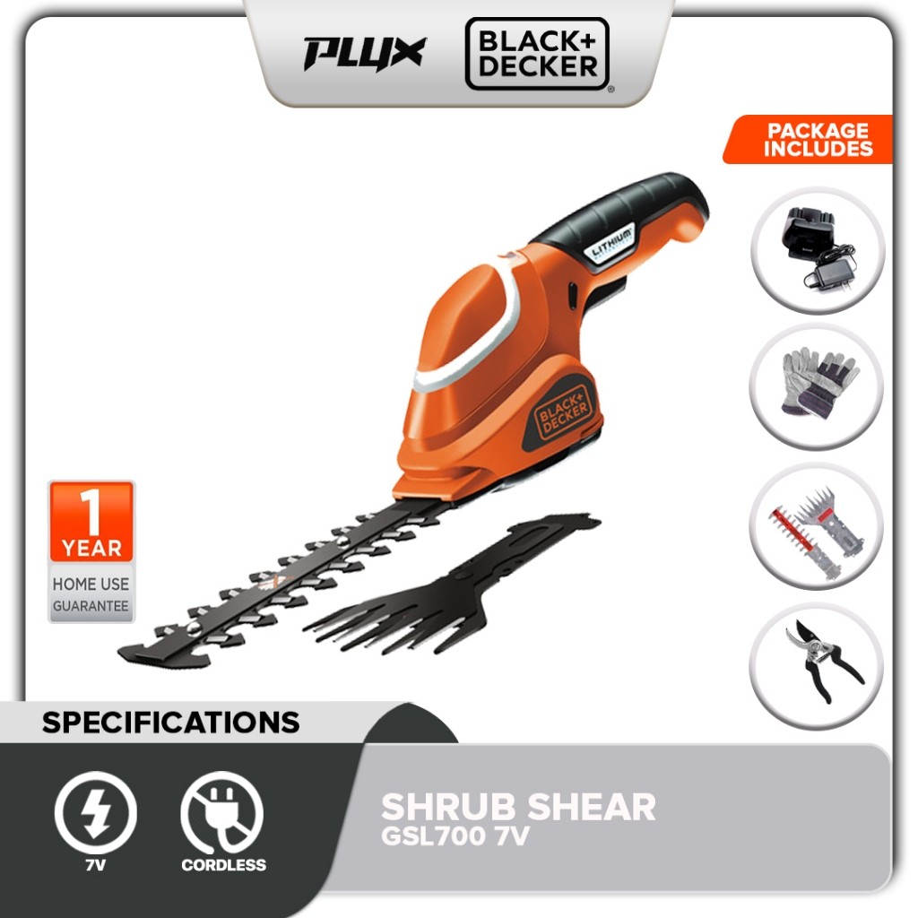BLACK & DECKER GSL700 7V Shrub & Grass Shear Kit ( GSL700KIT ) | Shopee ...