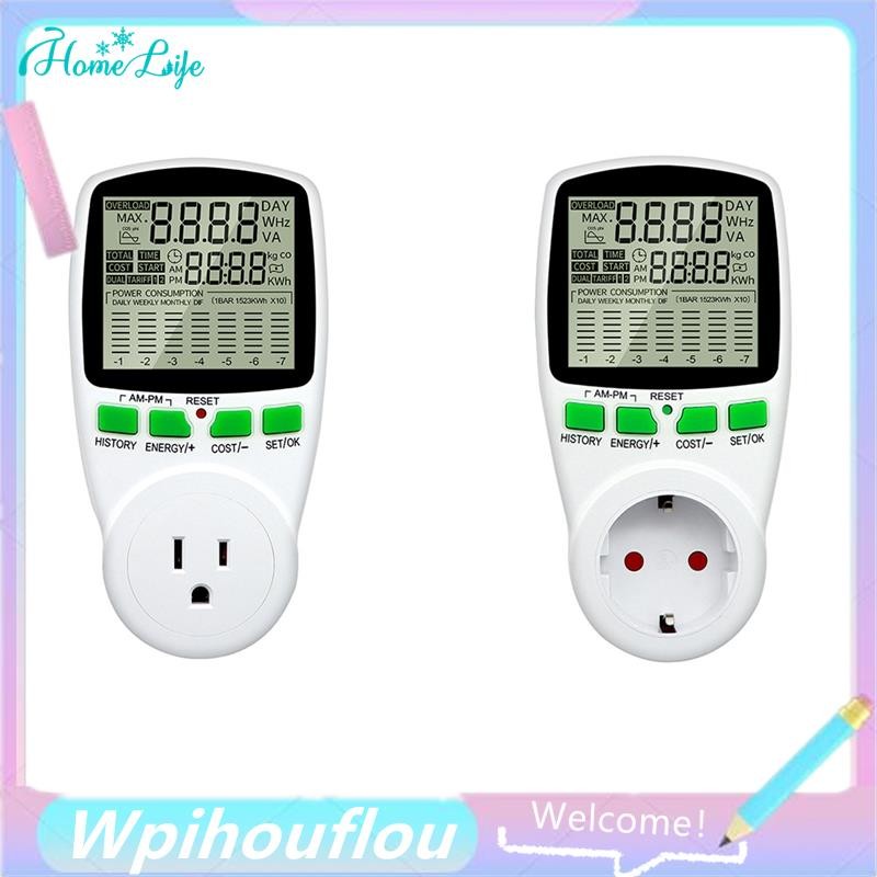 [HoME&life] Digital LCD Energy Meter Wattmeter Wattage Electricity Kwh ...