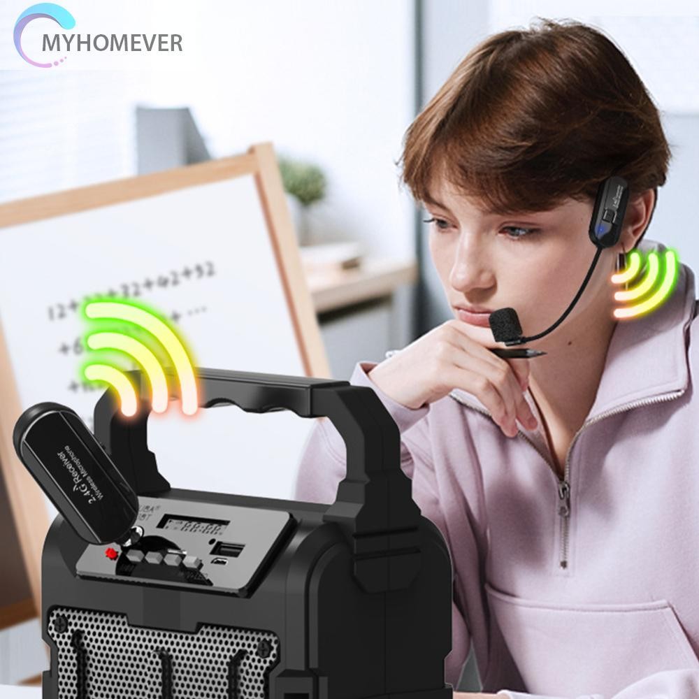 2.4G Wireless Microphone Headset Long Range Mic System for Teach ...
