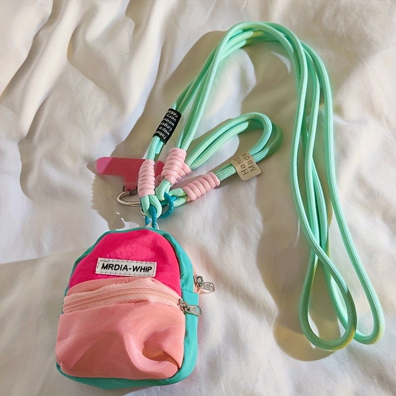 Cartoon Character Nylon Lanyard with Detachable Pouch & Keychain Mini ...