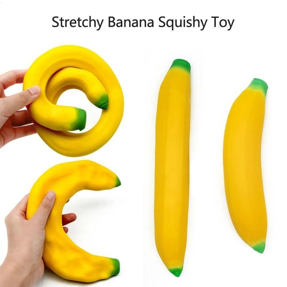 Realistic Banana Squeeze Toy Funny Banana Fidget Toy TPR fruit Squeeze ...