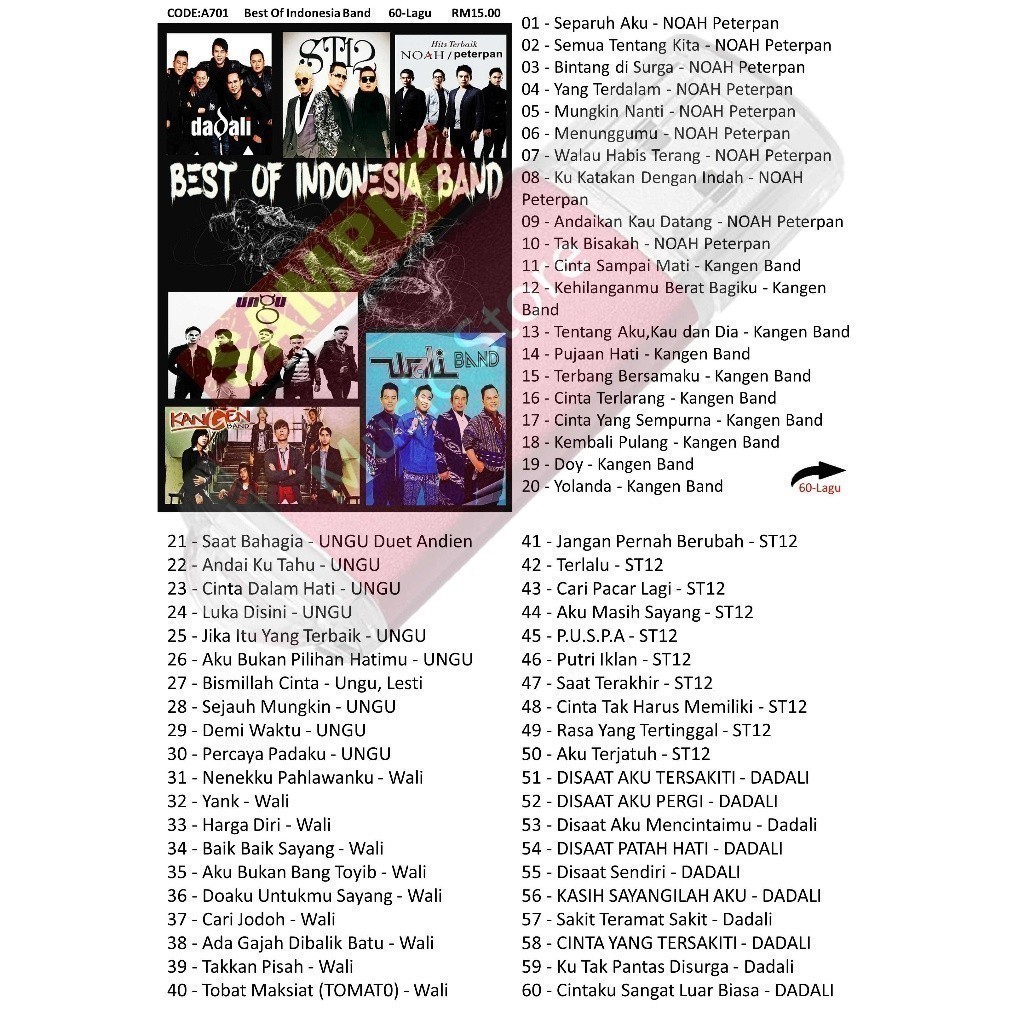 Pendrive Usb Mp3 Song Lagu Best Of Indonesia Band a701 D1 Shopee Malaysia