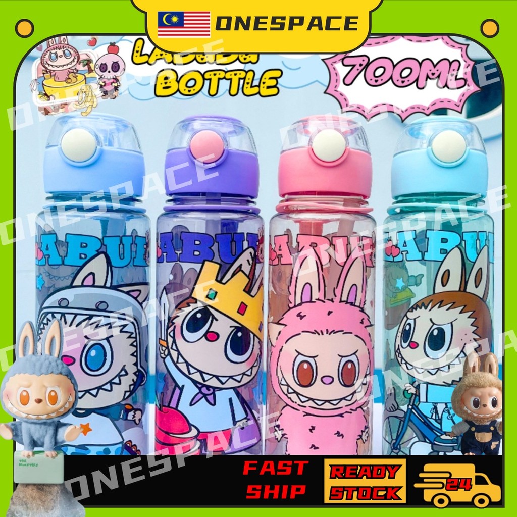 700ml Botol Kuromi Air Labubu Water Bottle Kids Straw Bpa Free Botol ...