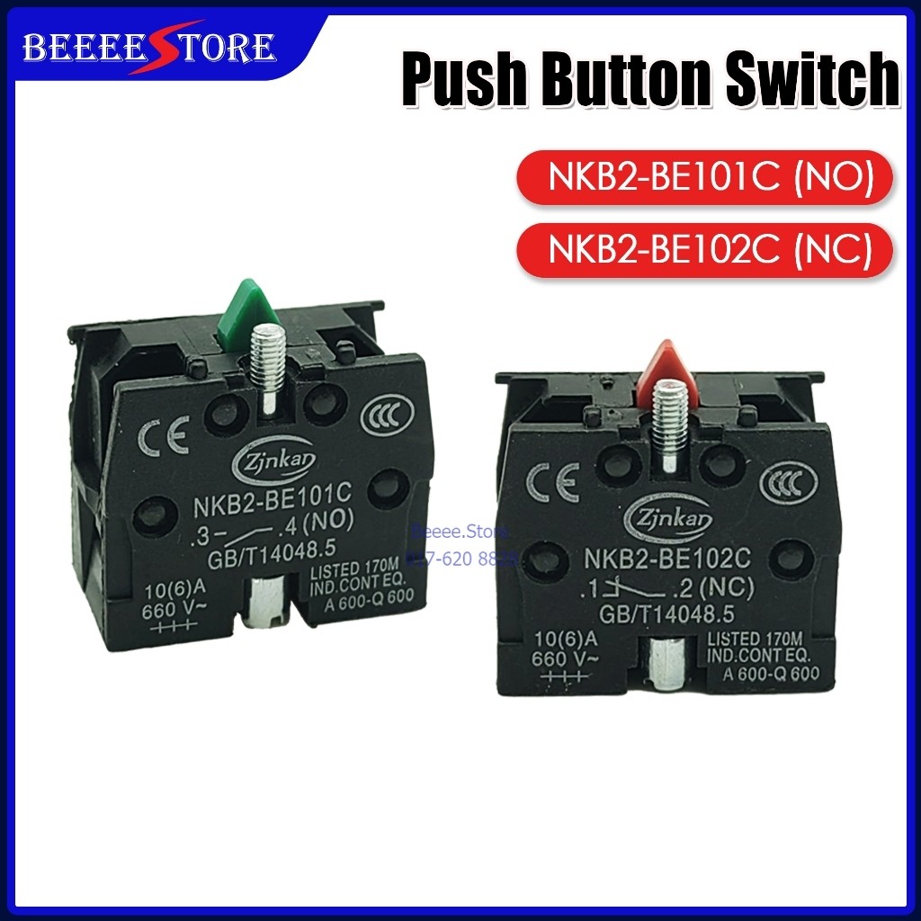 1PCS Push Button Switch NKB2-BE102C(NC) Contact Block NKB2-BE101C (NO ...