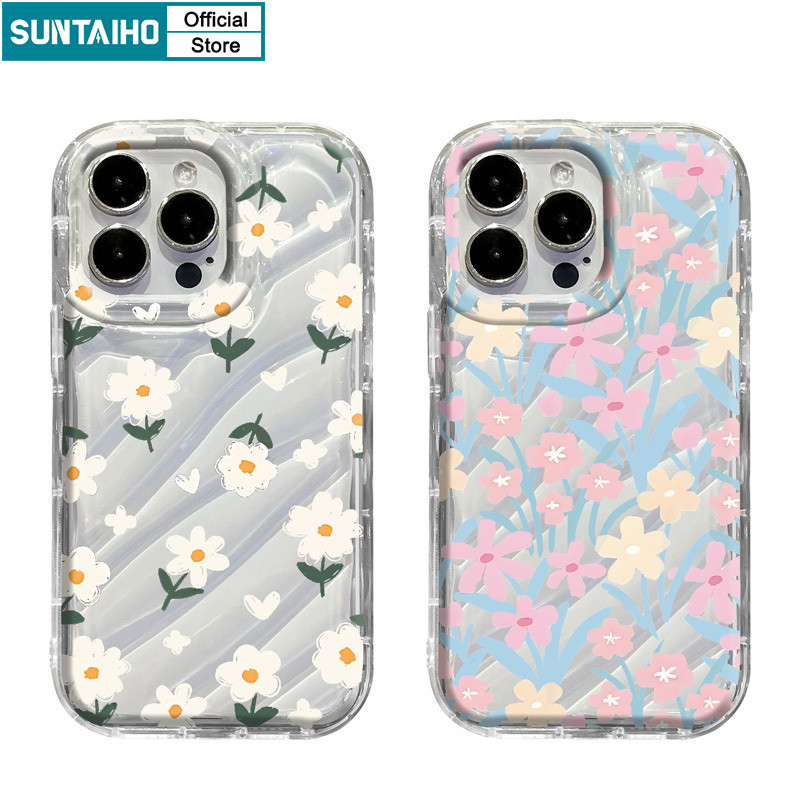 Suntaiho Simple Colorful Floral Pattern Phone Case TPU Transparent Soft ...