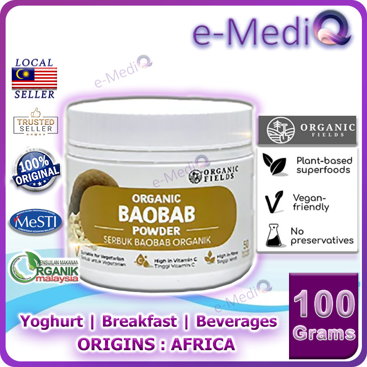 ORGANIC FIELDS Organic Baobab powder 100g [Superfood | Add Dessert ...