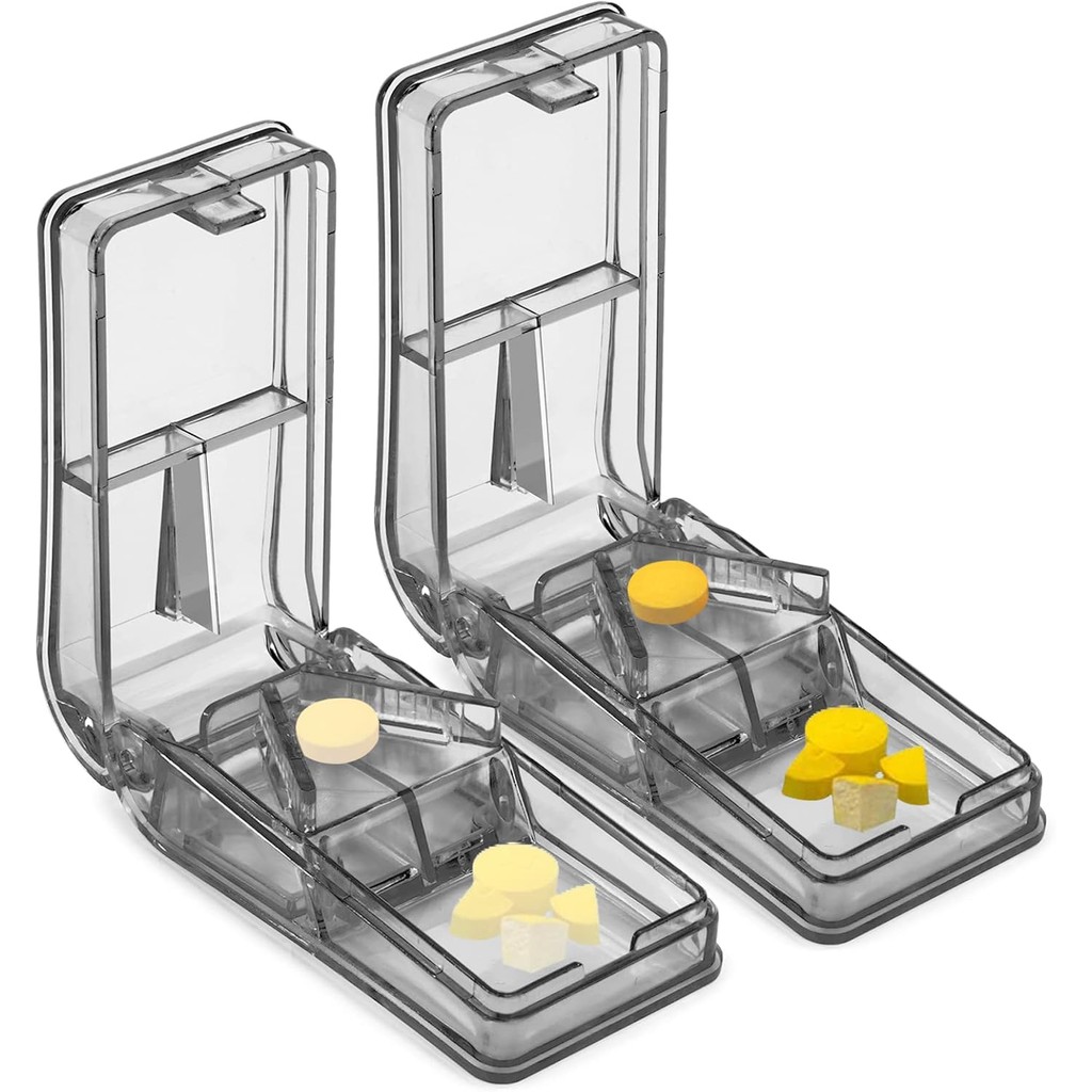 2PCS Pill Tablets Cutter - Portable & Precise Pill Splitter - Doubles ...