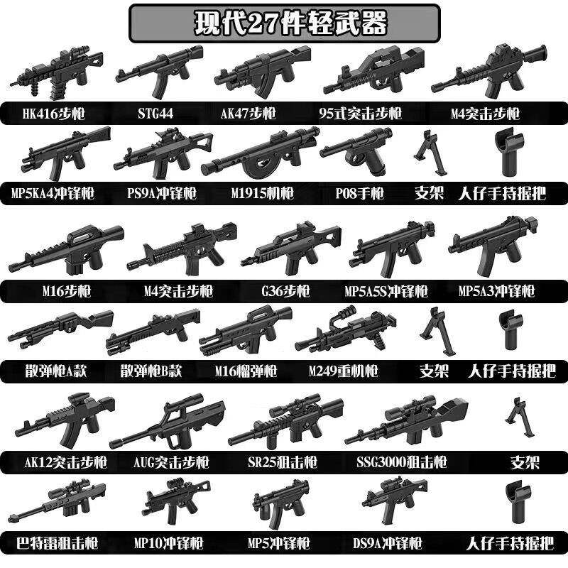 Military Building Block Model Machine Gun Heavy Weapon High Shotgun ...