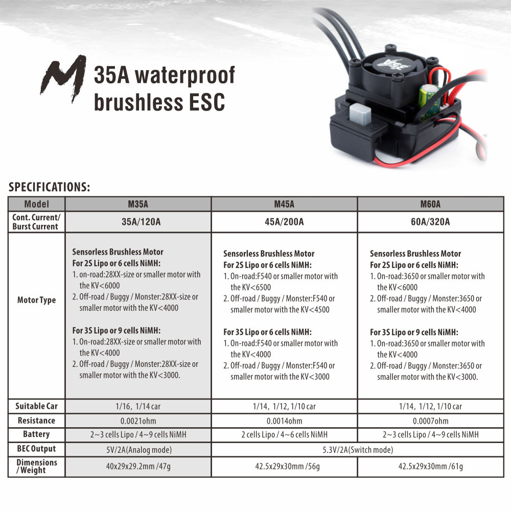 Alomejor Kit Moteur Brushless 2838 5800KV + ESC 35A Pour RC 1/14 1/16 – Voiture, Drone, Bateau – Puissant Et Robuste