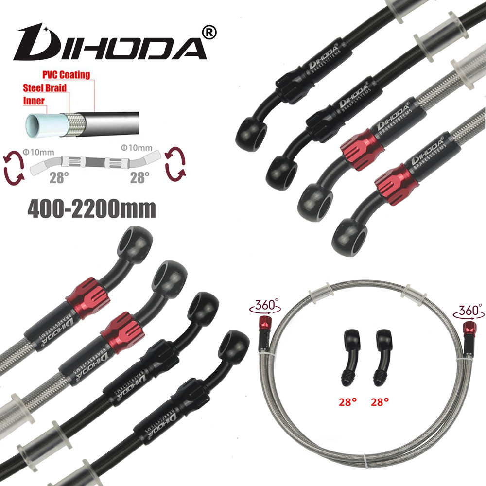 LE LEFOSSI Motorcycle Braided Hydraulic Brake Oil Hose Line Pipe Cable Compatible - Foto 4