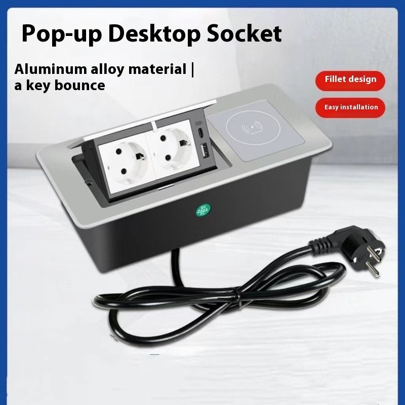 European Standard Pop-Up Embedded Hidden Multimedia Desktop Socket ...