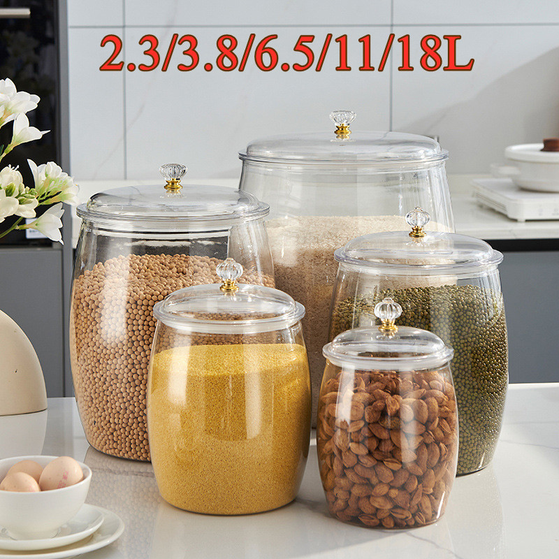Airtight Transparent Plastic Container Large Capacity Spices Storage ...