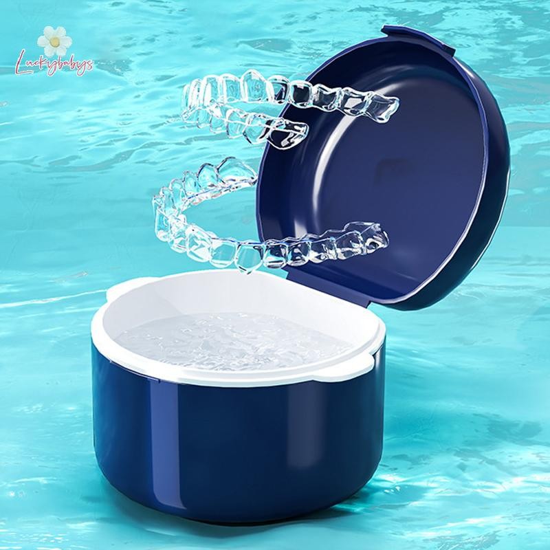 Luckybabys> Retainer Case Portable Mouth Guard Box Oral Cleaning False ...