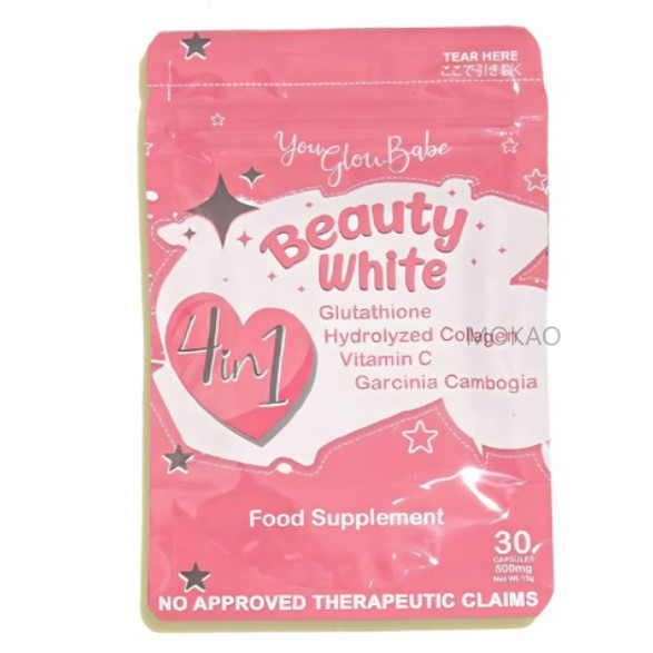 beauty white glutathione collagen slimming You Glow Babe 4 in 1 Food Supplement, 30 Capsules : Health & Household You Glow Babe Beauty White
