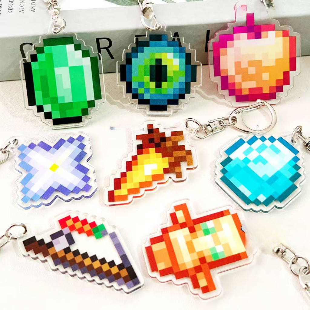 MC Keychain Minecraft Diamond Nether A Minecraft Movie Star Golden ...