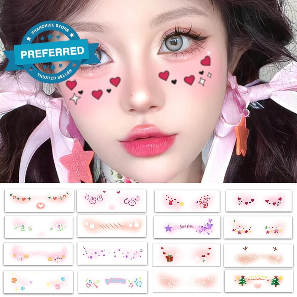Christmas Makeup Face Stickers Disposable Sweet Blusher Rabbit Gift ...