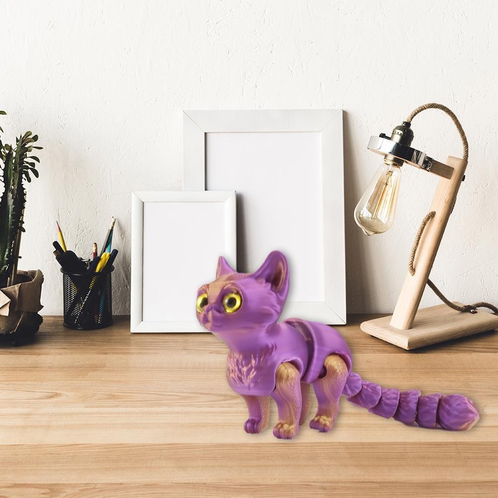 Tail Movable Toy 3D Printed Cute Kitten Model Children's Toy Gift Model ...