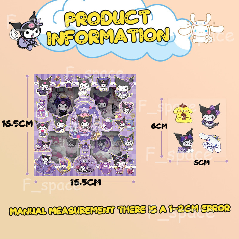 Sanrio Kuromi Sticker 100pcs Children's Stationery Girl Gift Cute Set ...