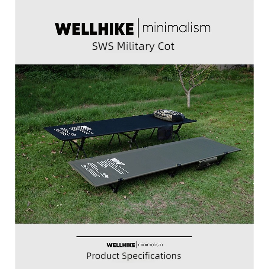 WELLHIKE CAMPING TACTICAL COT OUTDOOR FOLDING ULTRA-LIGHT PORTABLE ...