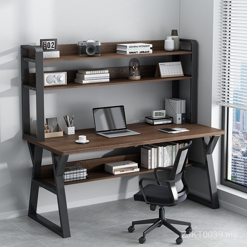 Simple Girl Household Desk Desk Back Wall Bedroom Office with Shelf ...
