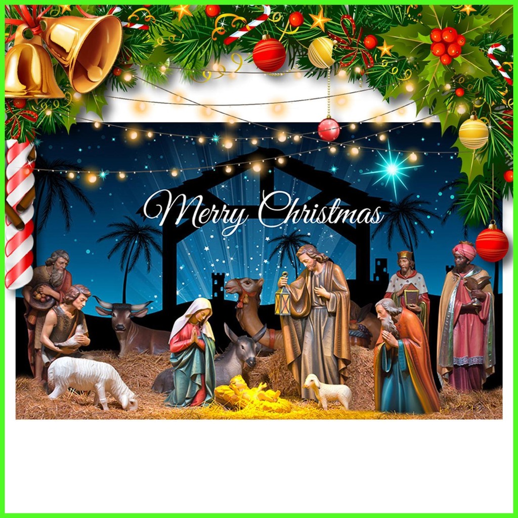 Nativity Scene Backdrop Banner Banner Decoration for Christmas Backdrop ...