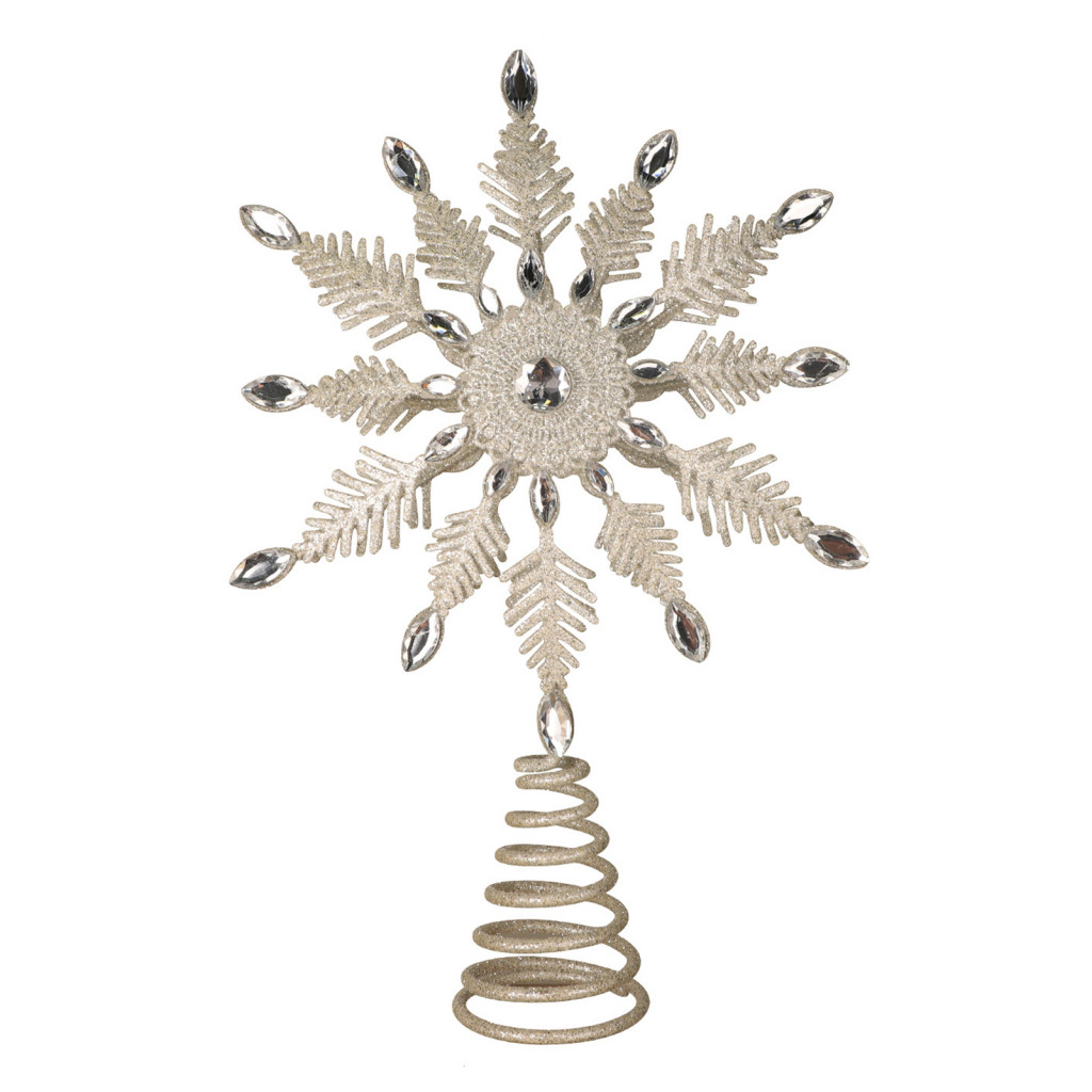 Beautiful Snowflake Accent Glittering Tree Topper Vintage Snowflake ...