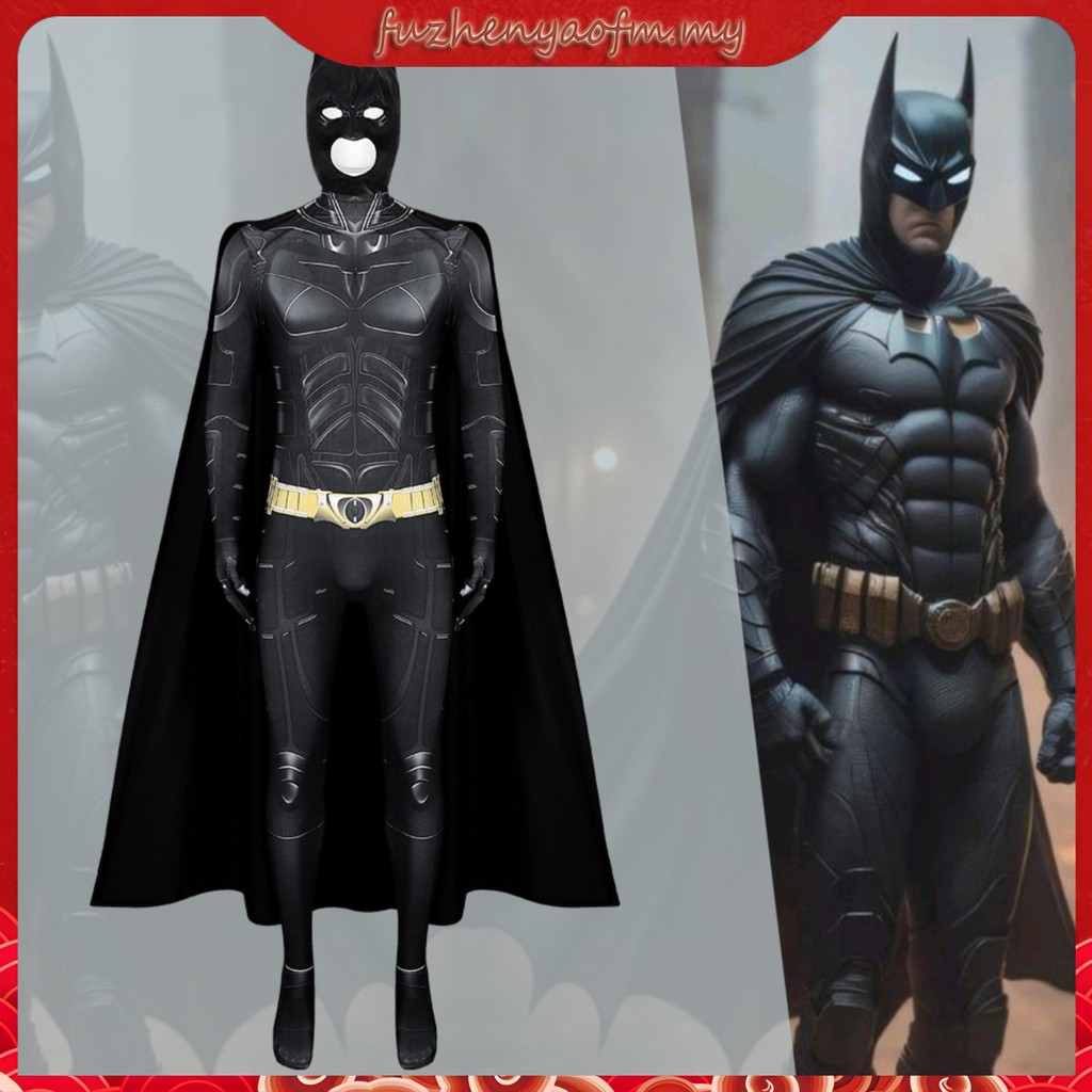 Ready Stock3xl The Dark Knight Batman Bruce Wayne Bodysuit With Cape