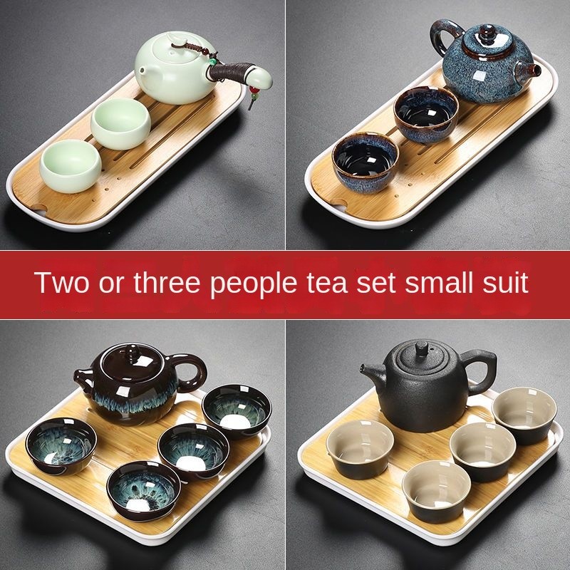 Spot goods set cawan dan teko Whole Set Kung Fu Tea Set Tea Tray Small ...