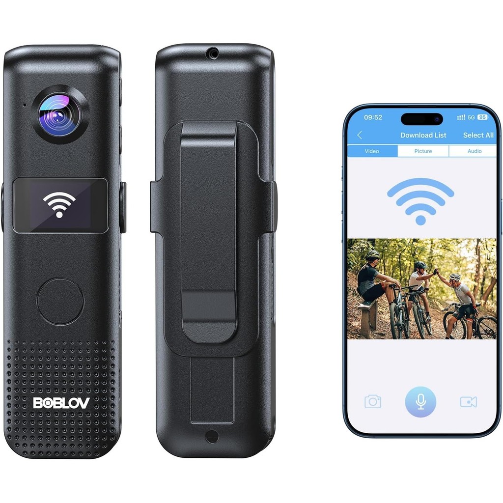 BOBLOV C18 Wearable WiFi Body Camera Small OLED Screen 128G 4H ...