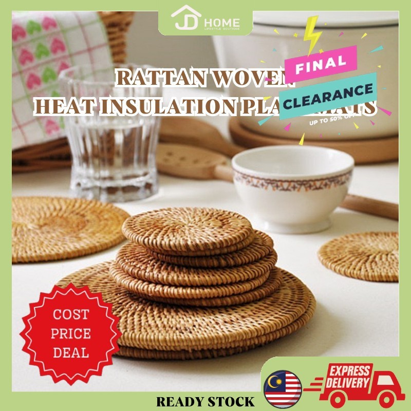 Rotan Alas Meja/ Rattan Placemat Rattan Coaster Heat Insulation Kitchen ...