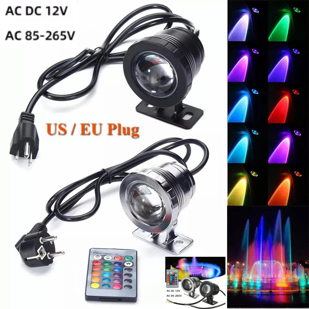 10W RGB LED Flood Light Waterproof Underwater Fountain Pond Aquarium ...