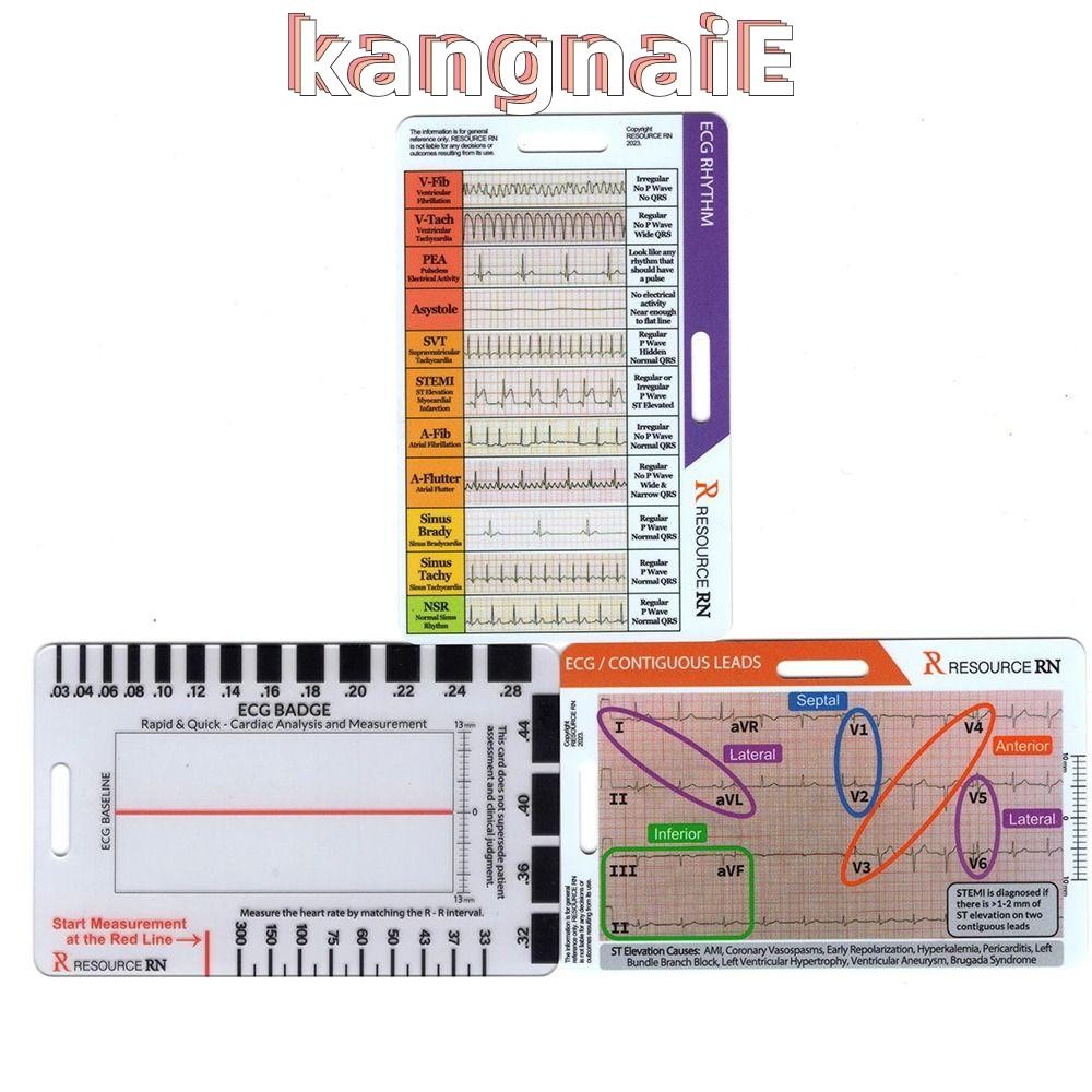 KANGNAI ECG 7 Step Ruler, Horizontal Vertical Transparent EKG Calipers ...