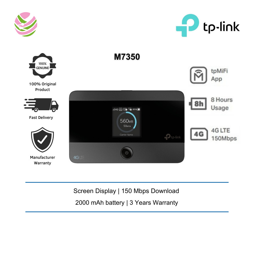 TP-Link M7350 150Mbps Wireless Portable 4G LTE Mobile WiFi | Shopee ...