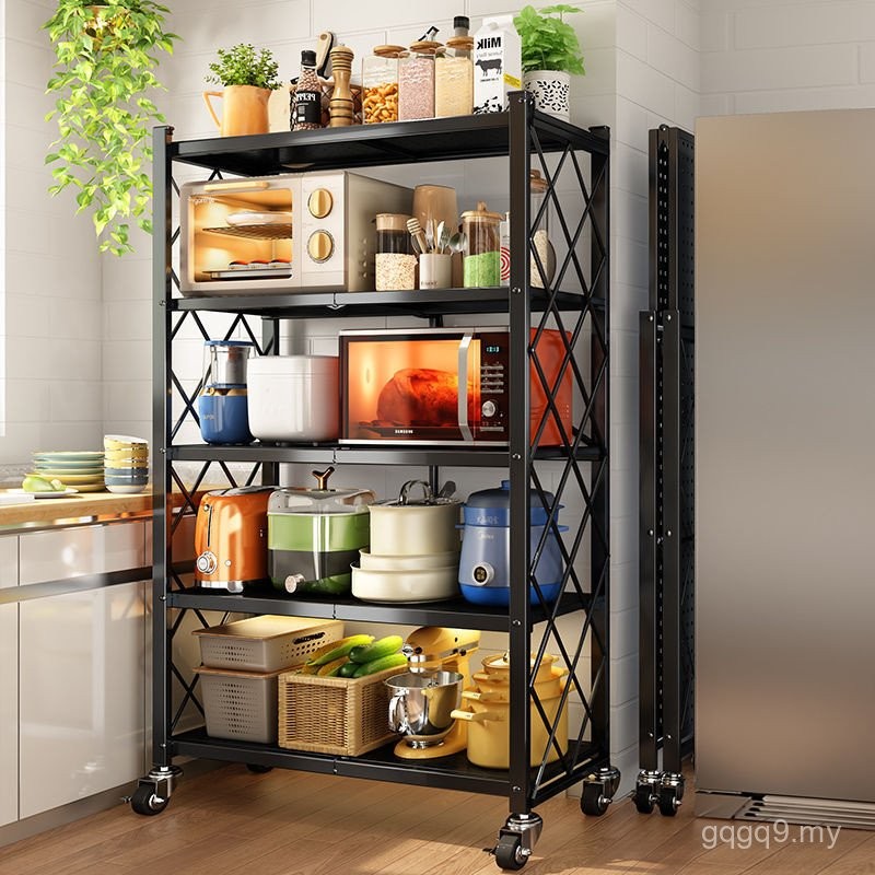 Installation-free Folding Kitchen Supplies Rack Floor-standing Multi ...