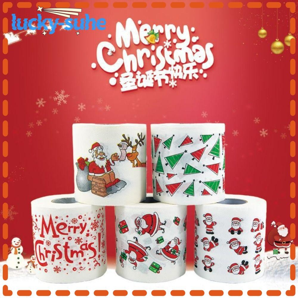 Lucky suhe christmas toilet paper christmas themed pattern santa claus