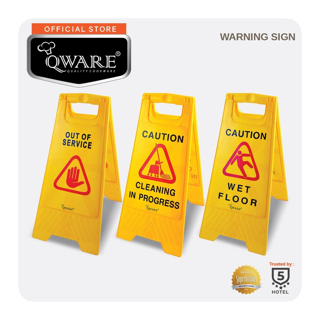 Qware Warning Sign (Cleaning/Out of Service/Wet Floor) | Shopee Malaysia