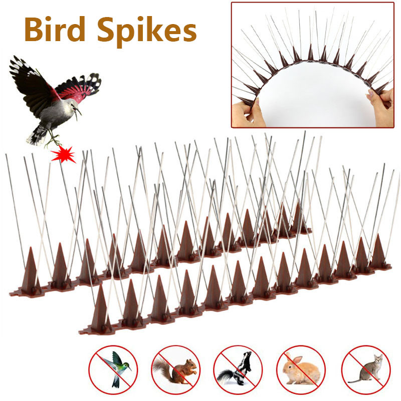 33cm Bird Spikes Stainless Steel Anti-Bird Double Protection Repellent ...