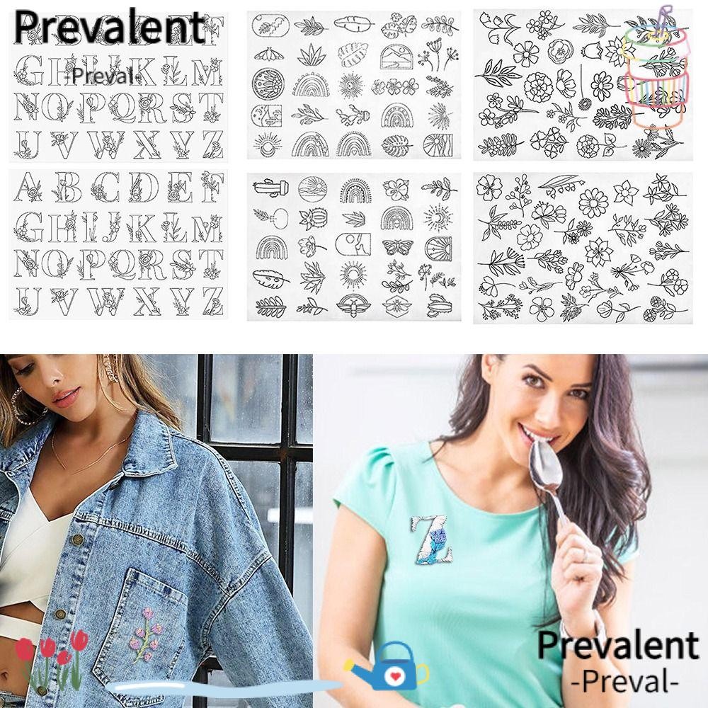 PREVAL Stitching Embroidery Paper, Flowers and Leaf Designs DIY ...