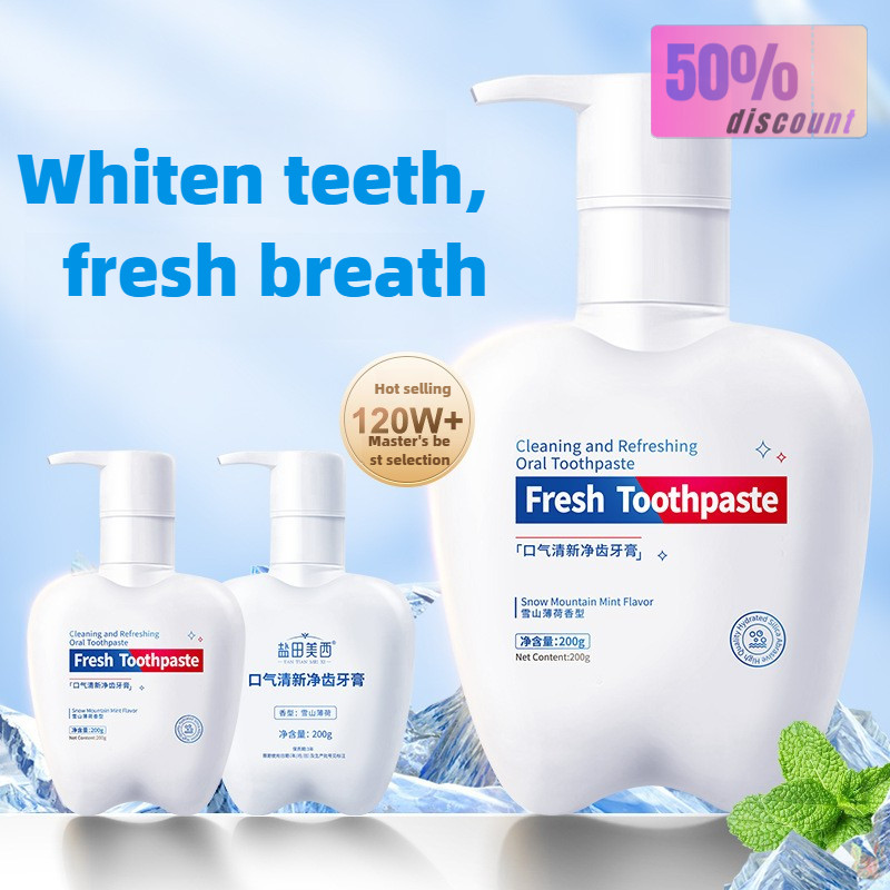 Whitening toothpaste Fresh Breath Bright white Remove yellow tooth ...