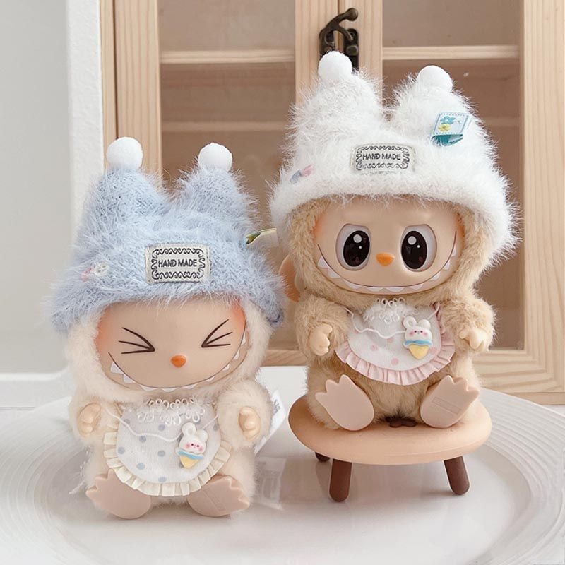 17Cm labubu clothes hat saliva towel toy change-up vinyl doll labubu ...
